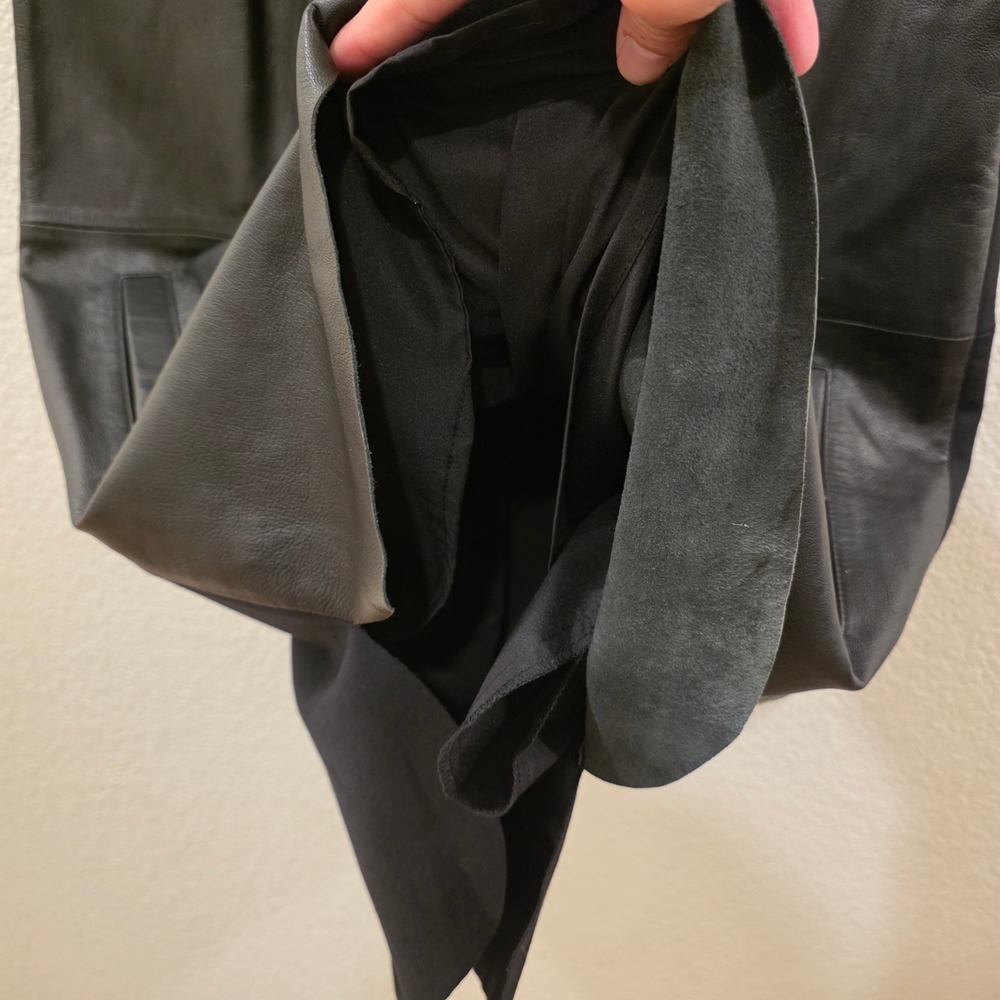 Banana Republic Dress Womens Size 12 Black Lamb Leather Front Shift Pockets - Picture 8 of 14